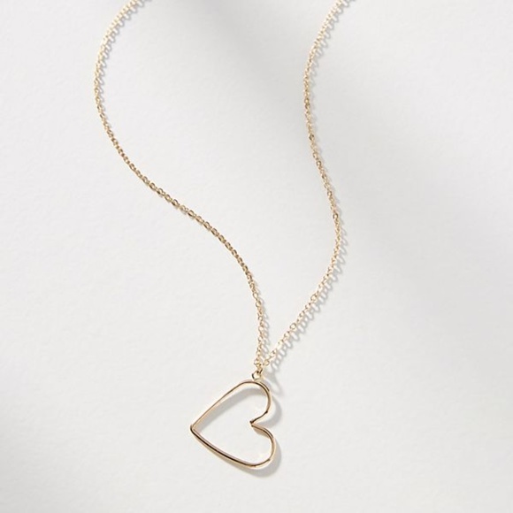 Anthropologie Real Gold Plating Heart Pendant NKLC - Picture 2 of 5
